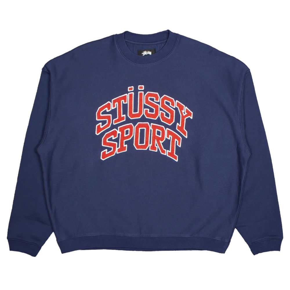 Moletom Stussy Relaxed Oversize Crew Azul Marinho