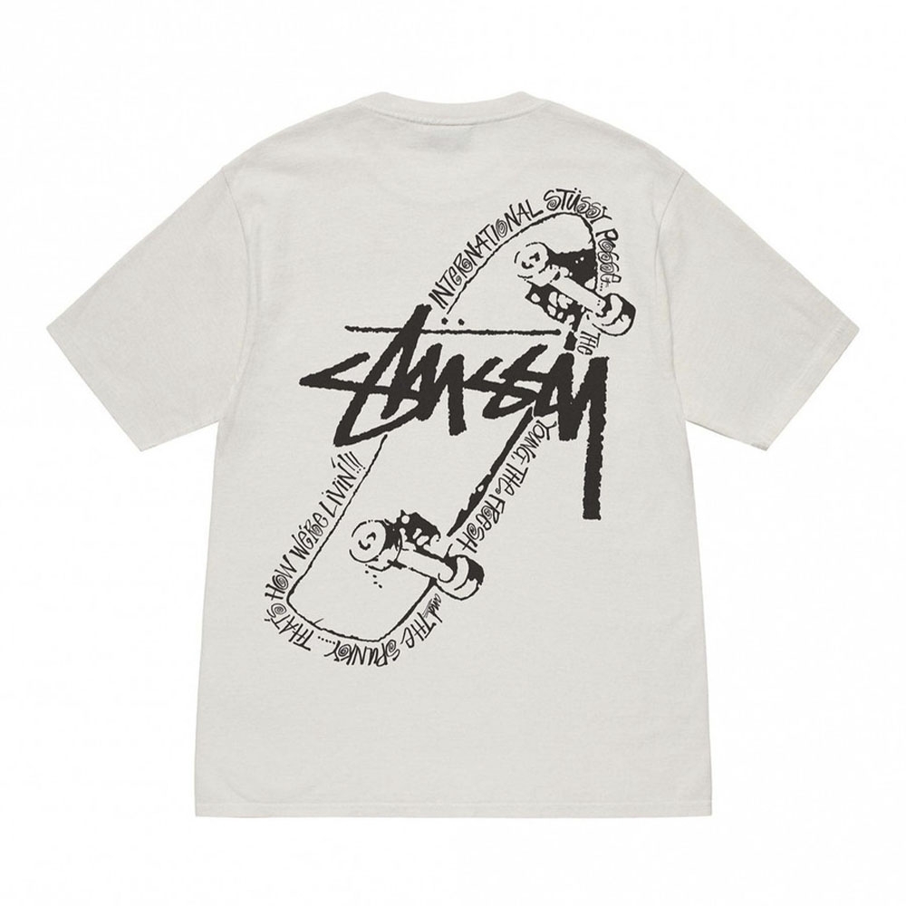 Camiseta Stussy Skate Posse Pig. Dyed Natural