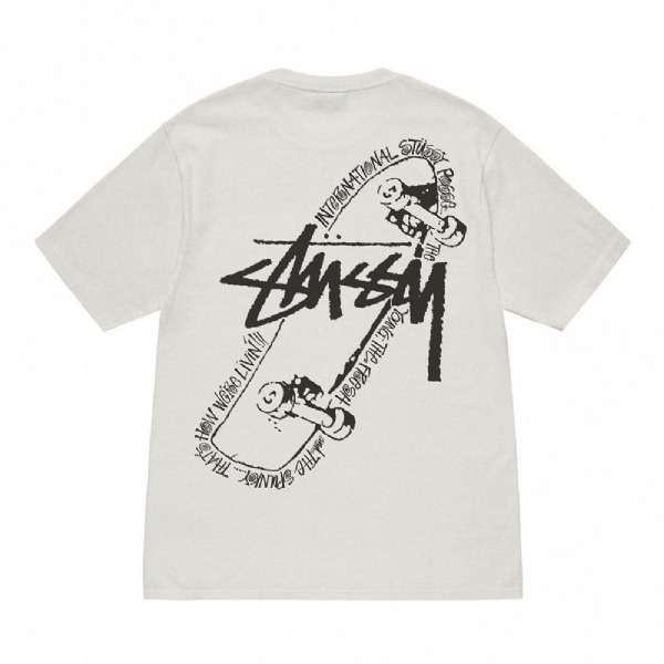 Camiseta Stussy Skate Posse Pig. Dyed Natural