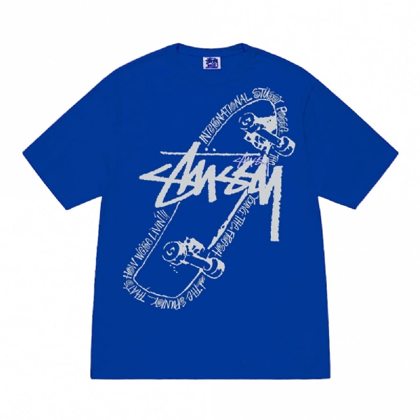 Camiseta Stussy Skate Posse Pig. Dyed Azul