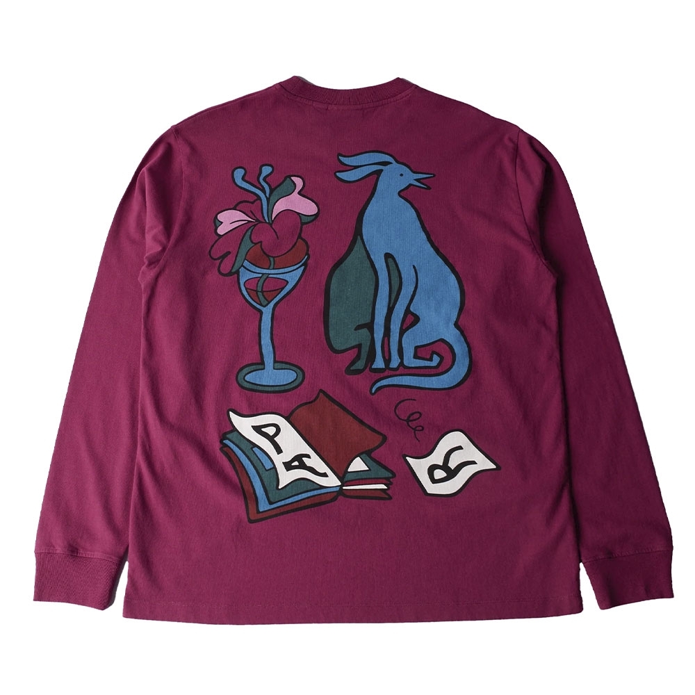 Camiseta Parra Wine And Books Long Sleeve Vinho
