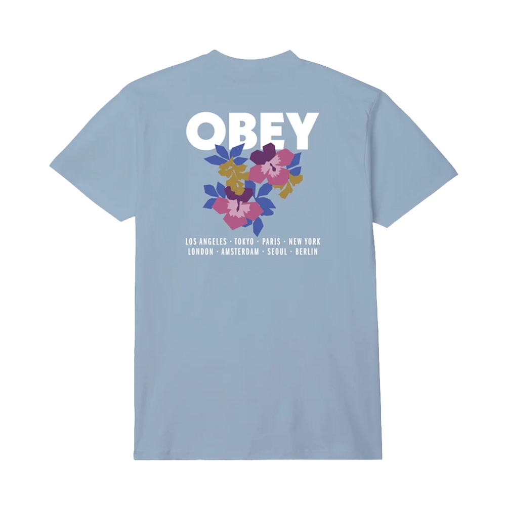 Camiseta Obey Floral Garden Azul Claro