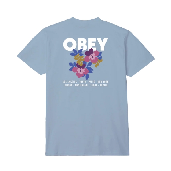 Camiseta Obey Floral Garden Azul Claro