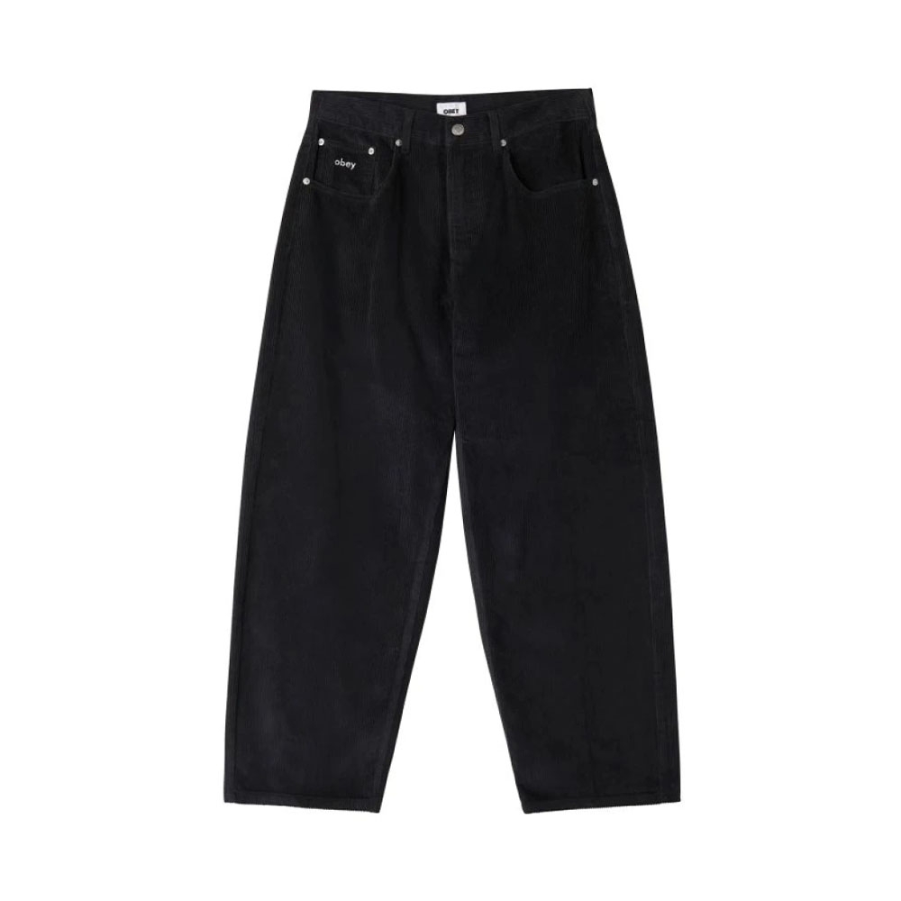 Calça Obey Bigwig Baggy Corduroy Pant Digital Preto
