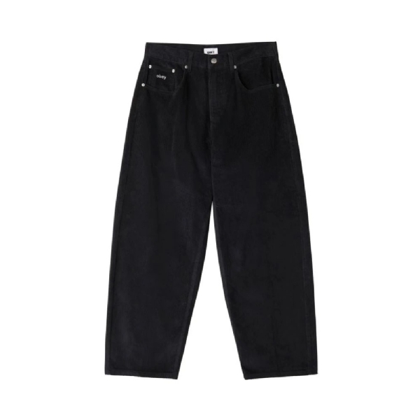 Calça Obey Bigwig Baggy Corduroy Pant Digital Preto