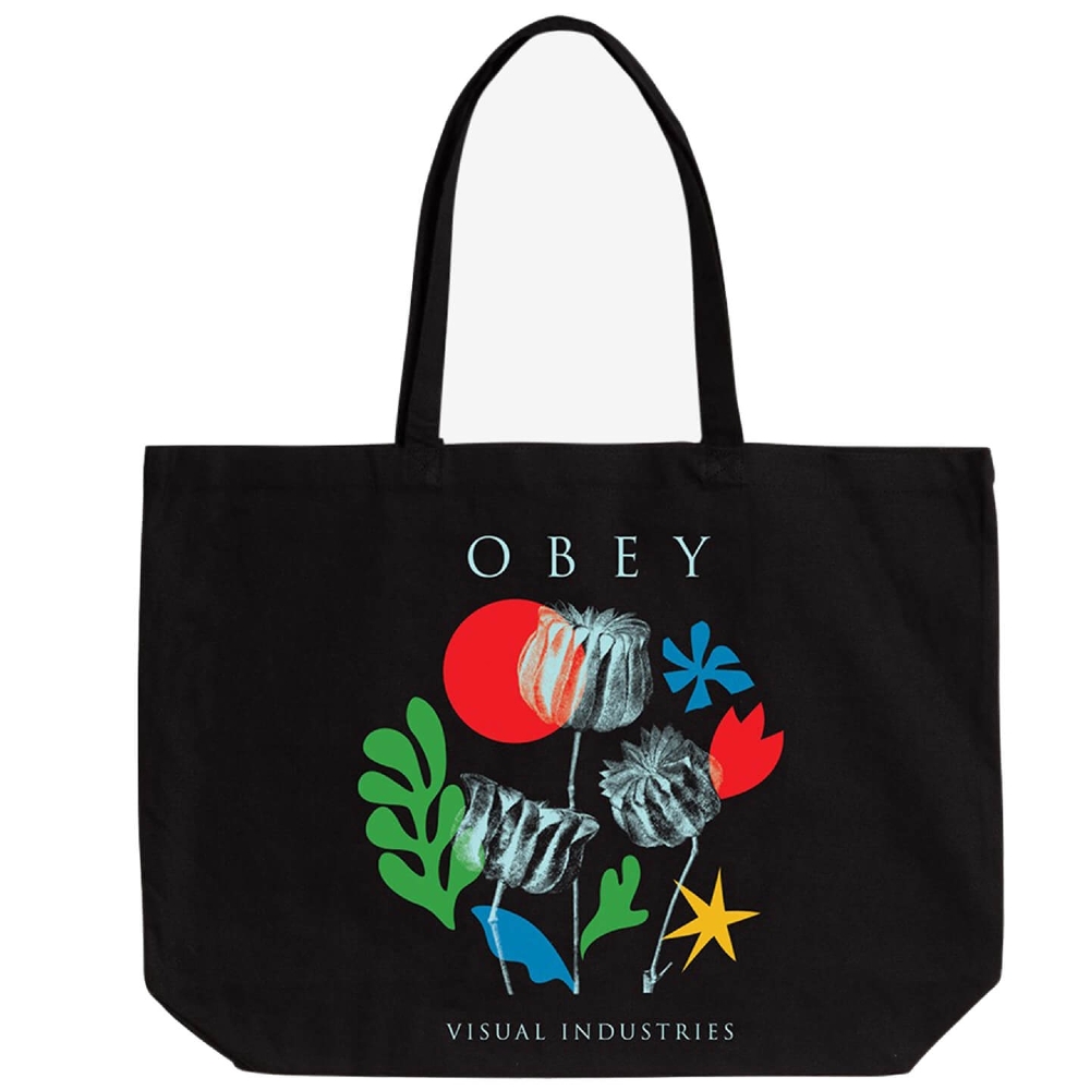 Bolsa Obey Flowers Papers Scissors Preto