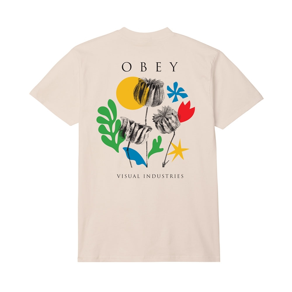 Camiseta Obey Flowers Papers Scissors Bege