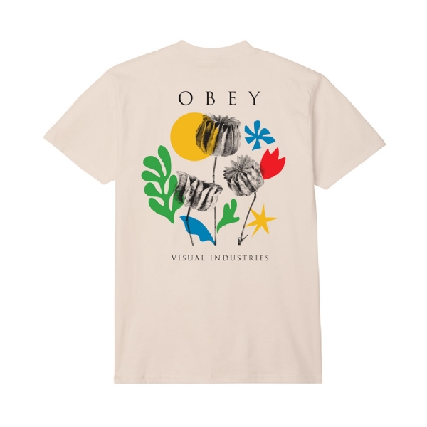 Camiseta Obey Flowers Papers Scissors Bege