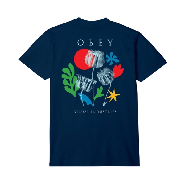 Camiseta Obey Flowers Papers Scissors Azul Marinho