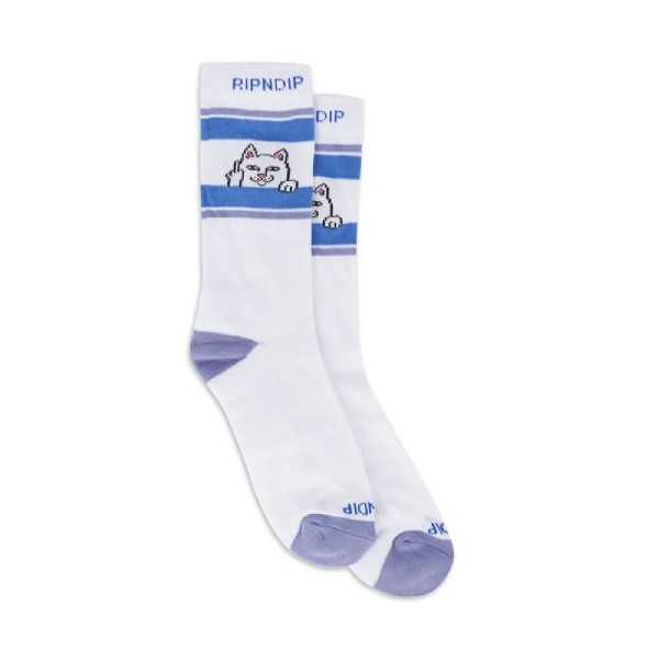 Meia Ripndip Peeking Nermal Branco/lilás