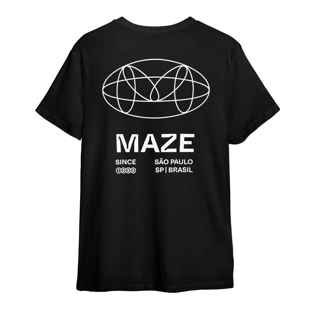 Camiseta Maze Lines Preto