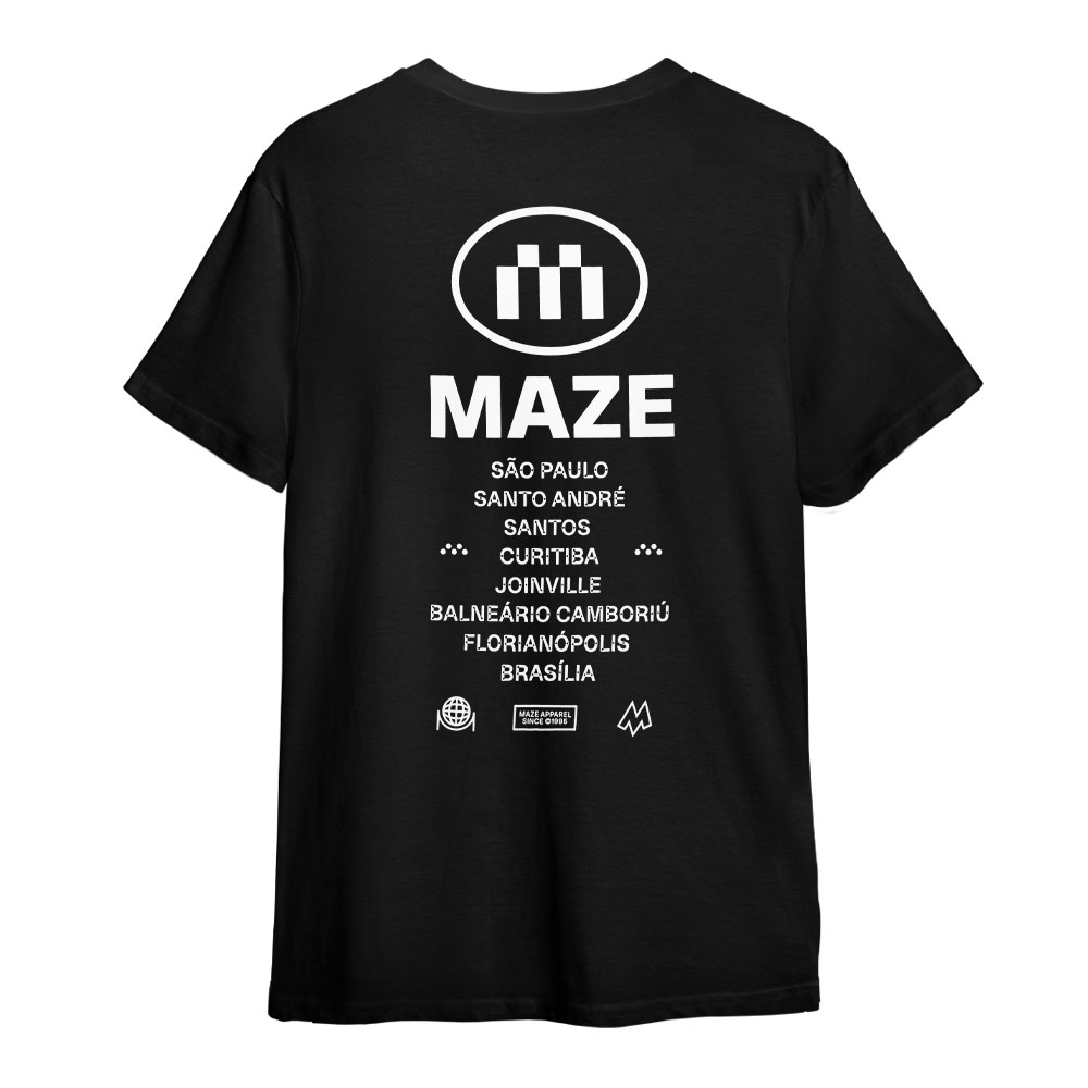 Camiseta Maze Cities Preto