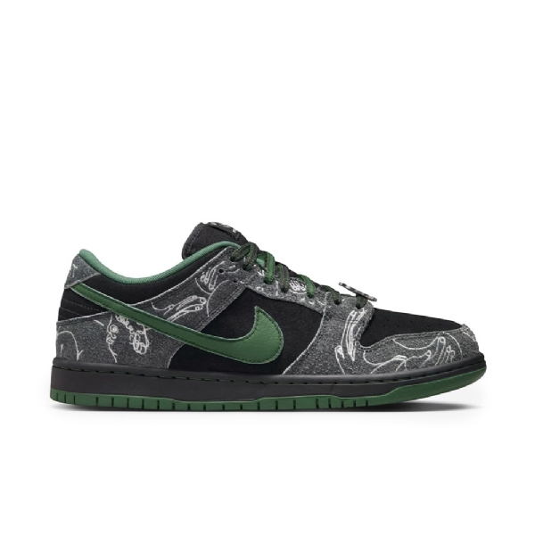 Tênis Nike Sb Dunk Low Pro X There Skateboards Cinza/verde
