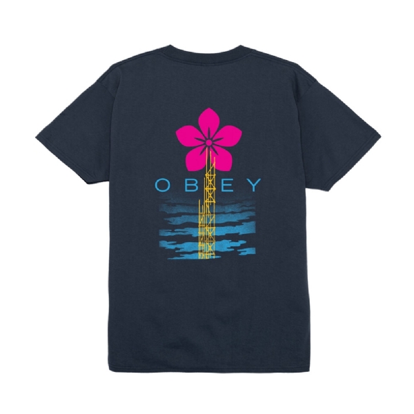 Camiseta Obey Elevated Powe Azul