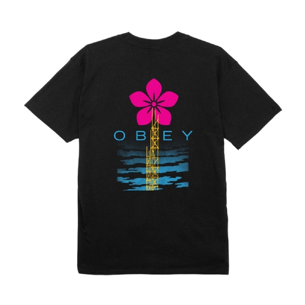 Camiseta Obey Elevated Powe Preto