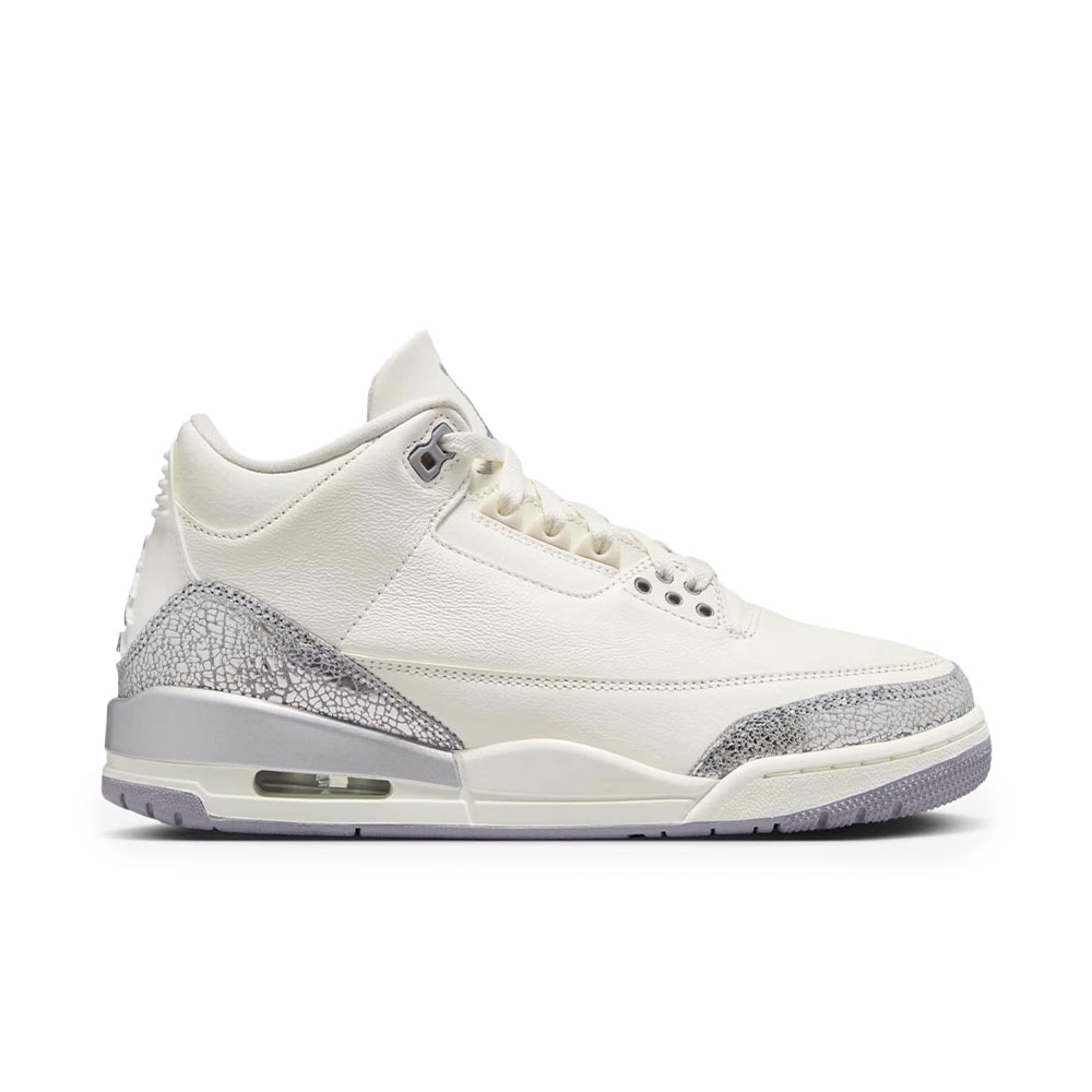 Tenis Nike Air Jordan 3 Sail And Cement Grey Branco/roxo