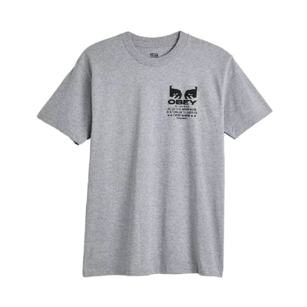 Camiseta Obey Justice Everywhere Cinza