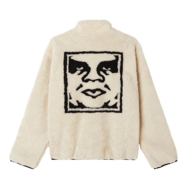Jaqueta Obey Icon Face Sherpa Branco