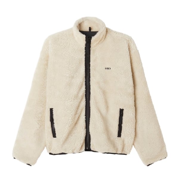 Jaqueta Obey Icon Face Sherpa Branco