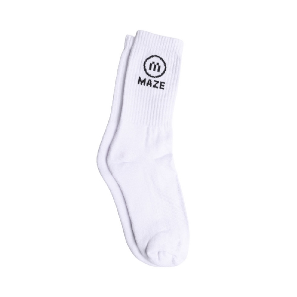 Meia Maze Logo M Branco