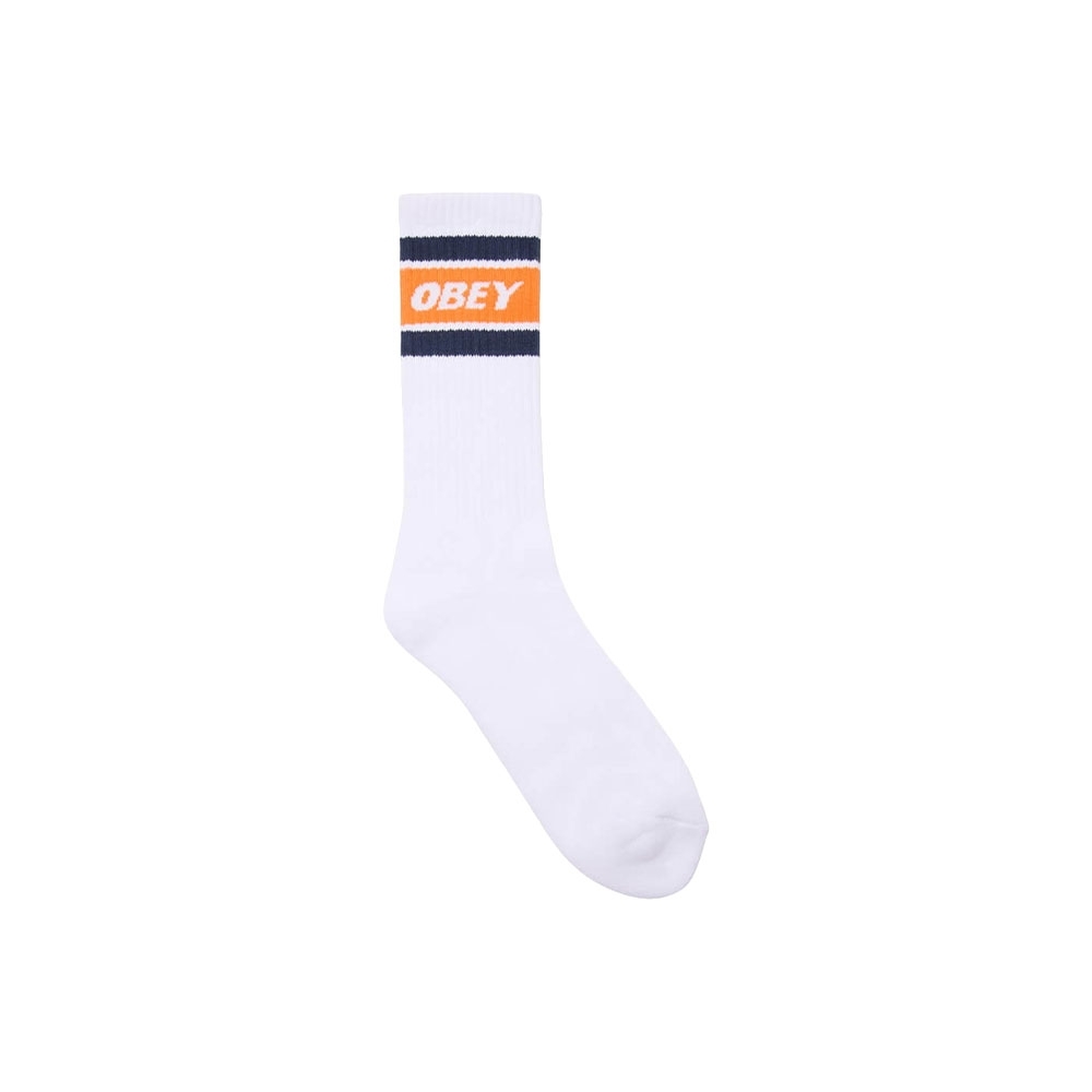 Meia Obey Cooper Ii Branco/laranja