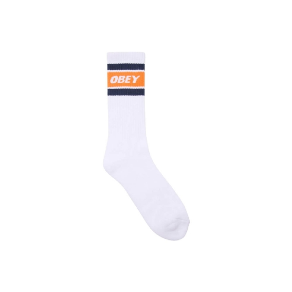 Meia Obey Cooper Ii Branco/laranja