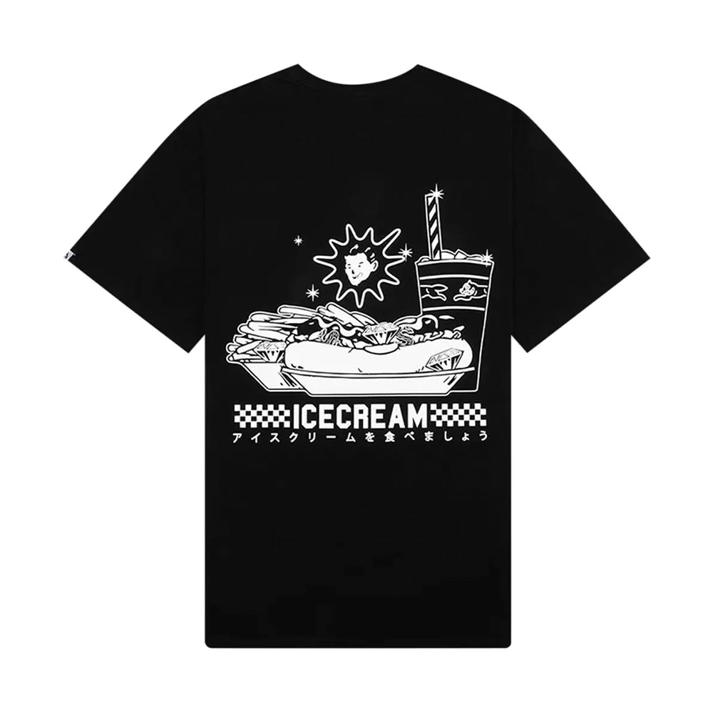 Camiseta Ice Cream Diner Food Preto