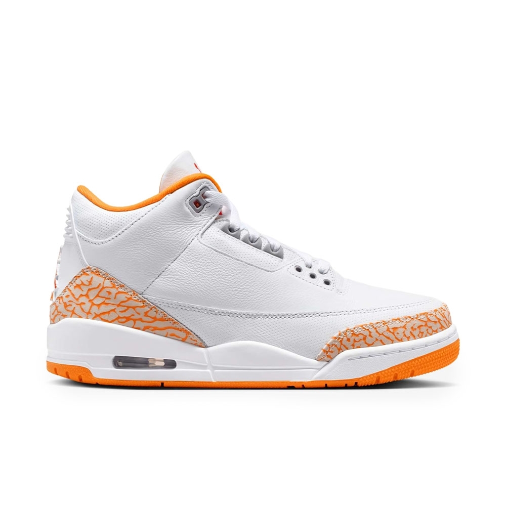 NIKE AIR JORDAN ３ Tênis Nike Air Jordan 3 Orange Citrus Branco/laranja