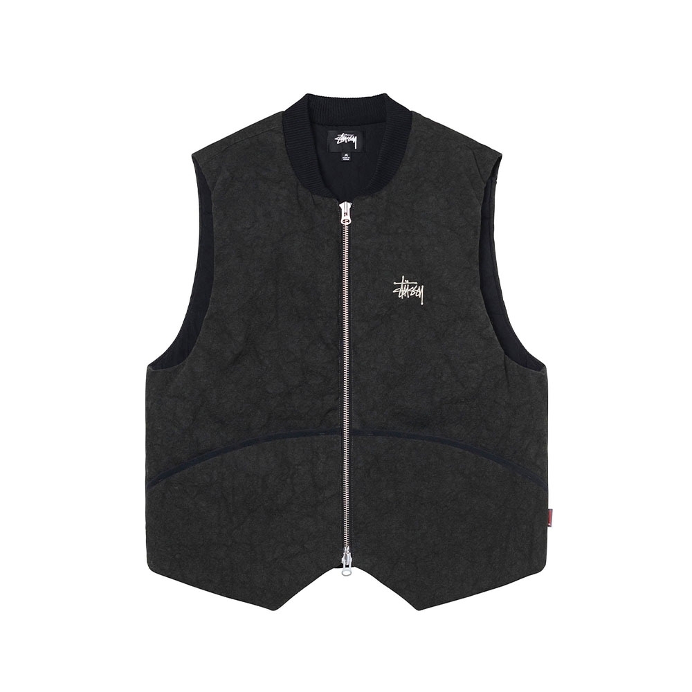 Colete Stüssy Washed Canvas Preto