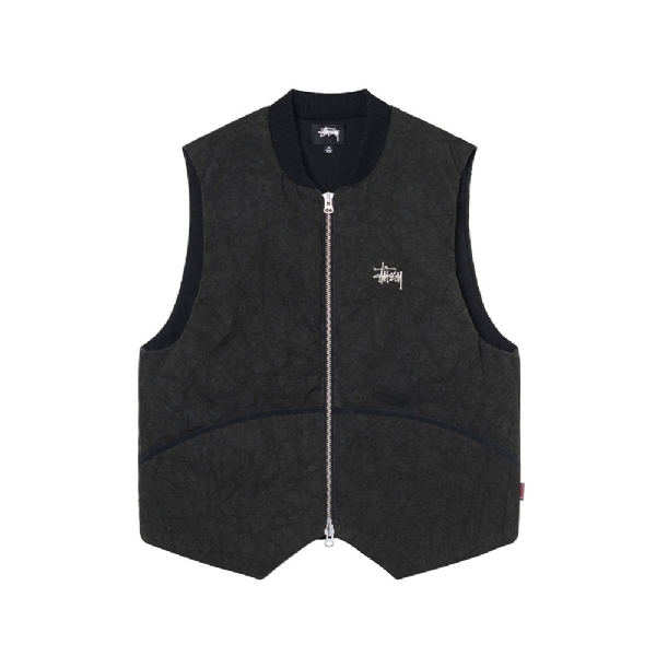Colete Stüssy Washed Canvas Preto