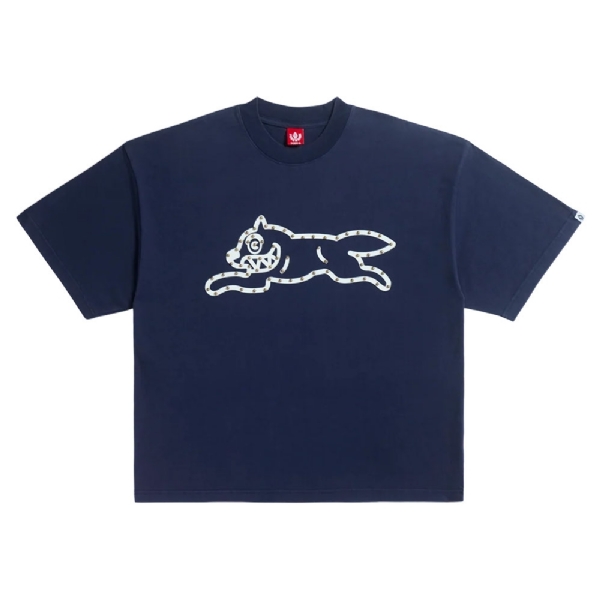 Camiseta Frank Ss Knit (boxy Fit) Azul Escuro