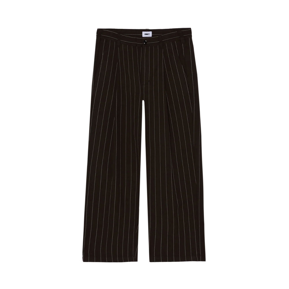 Calça Obey Stripe Pleated Marrom