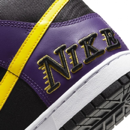 Tênis Nike Dunk High Emb " Lakers " Preto