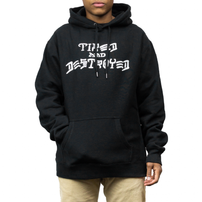 Moletom Tired X Thrasher Destroyed Preto