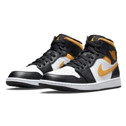 Tênis Air Jordan 1 Mid Branco/amarelo