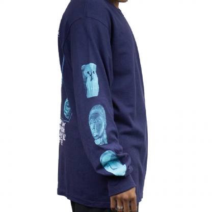 Camiseta Stussy Masked Ls Azul