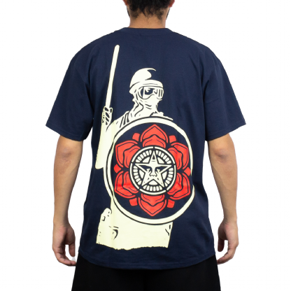 Camiseta Obey Riot Cop Peace Shield Azul