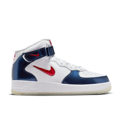 Tênis Nilke Air Force 1 Mid "university Red And Midnight Navy Branco/azul