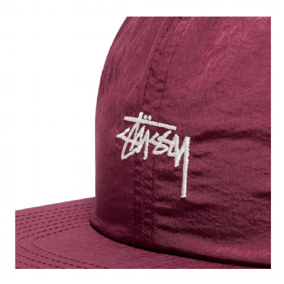 Boné Stussy Stock Washed Nylon Vinho