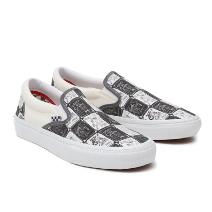 Tênis Vans Skate Slip-on 5 Raven Branco
