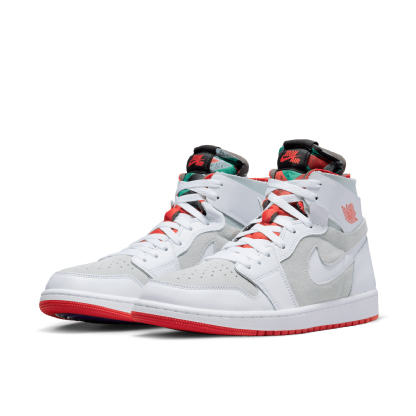 Tênis Nike Air Jordan 1 Zoom Comfort. Branco/cinza