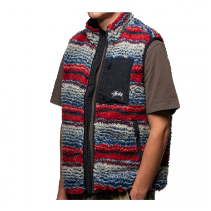 Colete Stussy Striped Sherpa Colorido