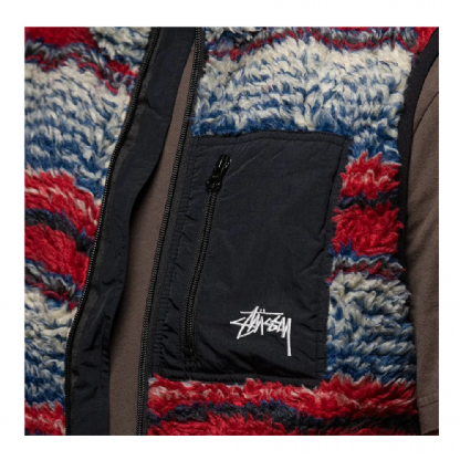 Colete Stussy Striped Sherpa Colorido