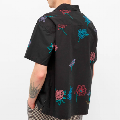 Camiseta Stussy Hand Drawn Flower Preto