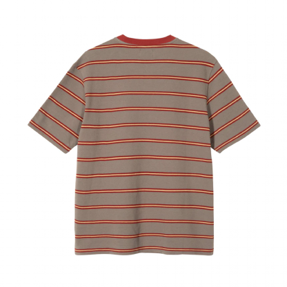 Camiseta Stussy Peak Stripe Crew Cinza