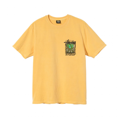 Camiseta Stussy Camellias Pig. Dyed Amarelo