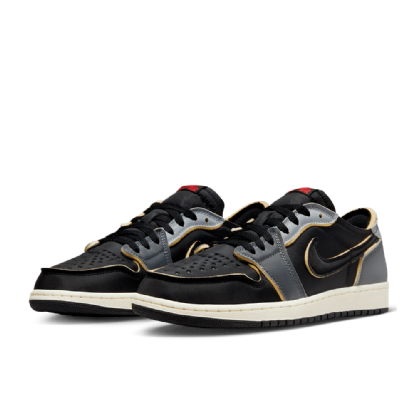 Tênis Nike Air Jordan 1 Low Retro Og Preto/cinza