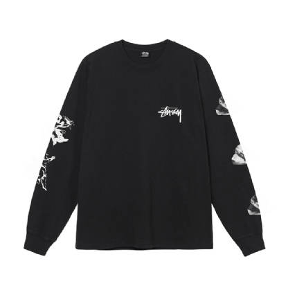 Camiseta Stussy Angels Pig Died Ls Preto