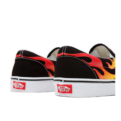 Tênis Vans Classic  Slip-on "flame" Preto