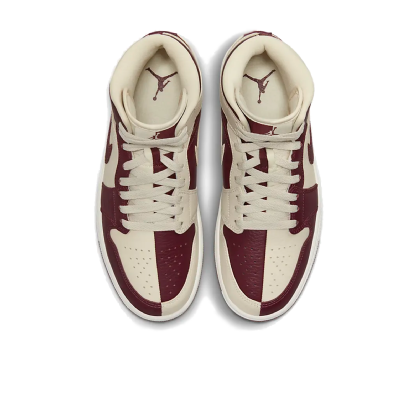Tênis Nike Feminino Air Jordan 1 Mid Split Bege/vinho